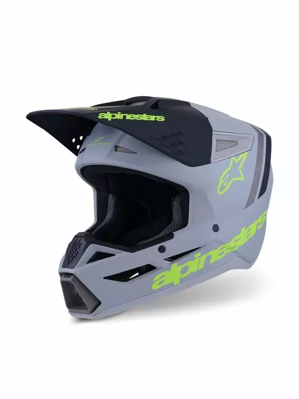 Crossikypärä Alpinestars S-M3 Radium, harmaa/musta/keltainen - Crossikypärät - D513788 - 1