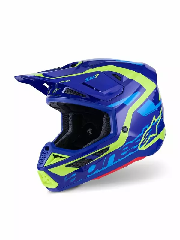 Crossikypärä Alpinestars S-M7 Deed, sininen/fluo keltainen - Crossikypärät - D513808 - 1