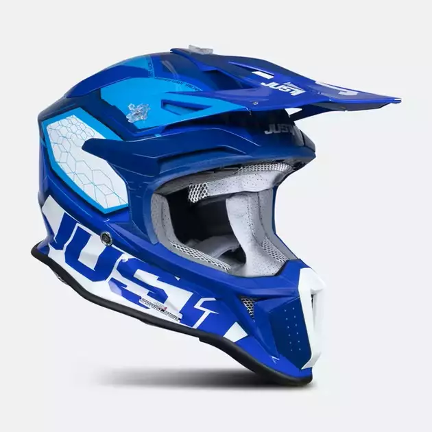 Crossikypärä Just1 J-18 F Hexa, valkoinen/sininen - Crossikypärät - 604-230028 - 3