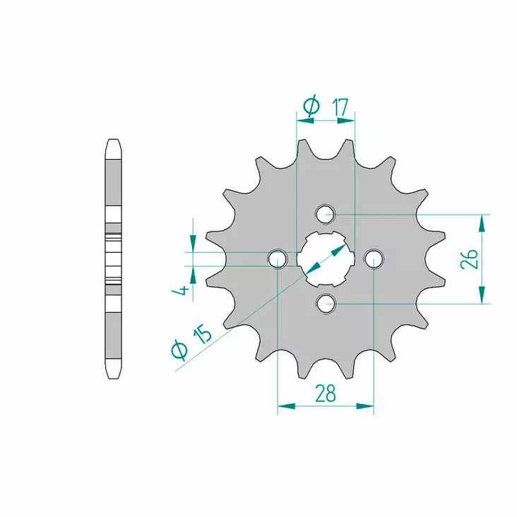 Forte Eturatas, 13 hammasta (420), Honda Z50 Monkey - Mopon eturattaat - 27-70318 - 1