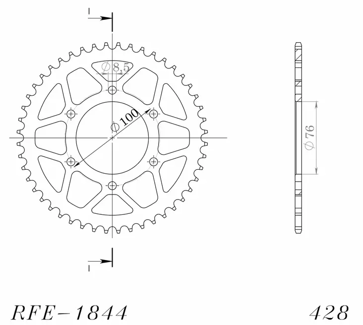 JT takaratas 1844.48 - Moottoripyörän takarattaat - 27-2-1844-48 - 1