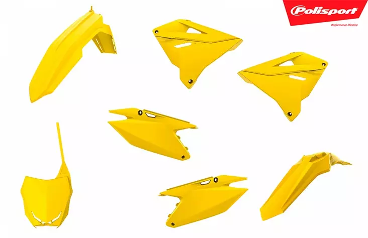 Polisport muovisarja Suzuki RM125/250 (01-08) Restyling 19 tyyli, Keltainen - Crossipyörän muovisarjat - 178-90868 - 1