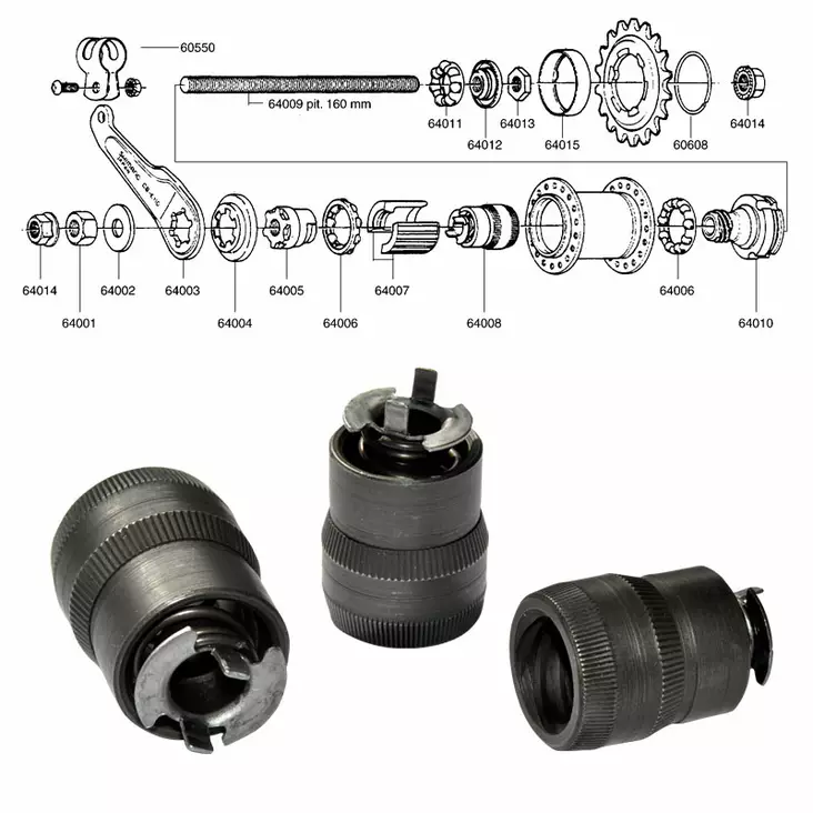 Shimano 1-v (cb-e110), kytkinkartiosarja - Polkupyörän takanapa Shimano 1-v - 64008 - 1