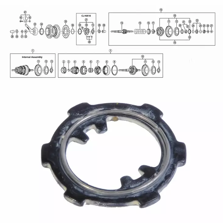 Shimano nexus 7-v (sg-7c22/25/26/30), ohjainlaatta + tiiviste - Polkupyörän takanapa Shimano 7-v - 64268 - 1