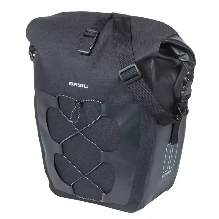Sivulaukku BASIL Navigator Waterpoof, L koko, 25-31L, musta, vesitiivis - Polkupyörän laukut - 18258 - 1