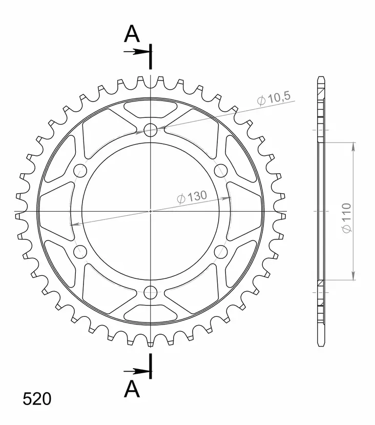 Supersprox Teräs takaratas SU GSX-R600/750/1000 YA YZF-R1/R6 (520) Musta 48 - Moottoripyörän takarattaat - 27-2-486-48 - 1