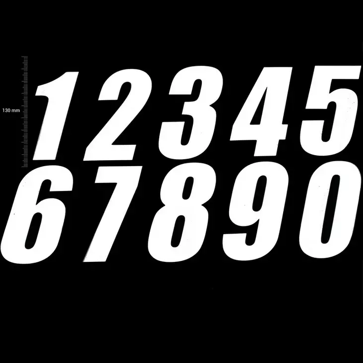 TMV Pro Numerot 130mm White '8' (3pcs) - Crossipyörän numerokilvet - 391-020518 - 1