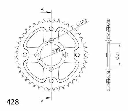 Supersprox Stealth Takaratas Kulta - Moottoripyörän takarattaat - 272-1206-RST-42-9 - 0