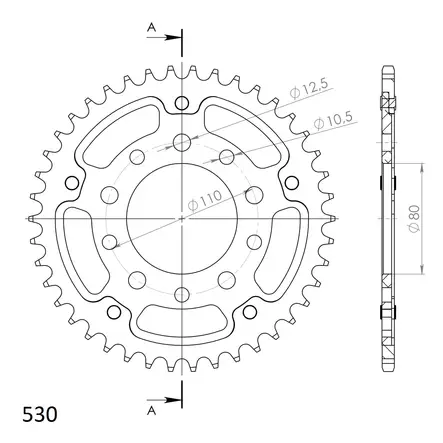 Supersprox Stealth Takaratas Kulta - Moottoripyörän takarattaat - 272-1334-RST-42-9 - 0