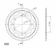 Supersprox / JT Rear sprocket 457/461.49 - Moottoripyörän takarattaat - 27-2-457-49 - 1