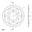 Supersprox Stealth Takaratas Kulta - Moottoripyörän takarattaat - 272-1489-RST-43-9 - 2