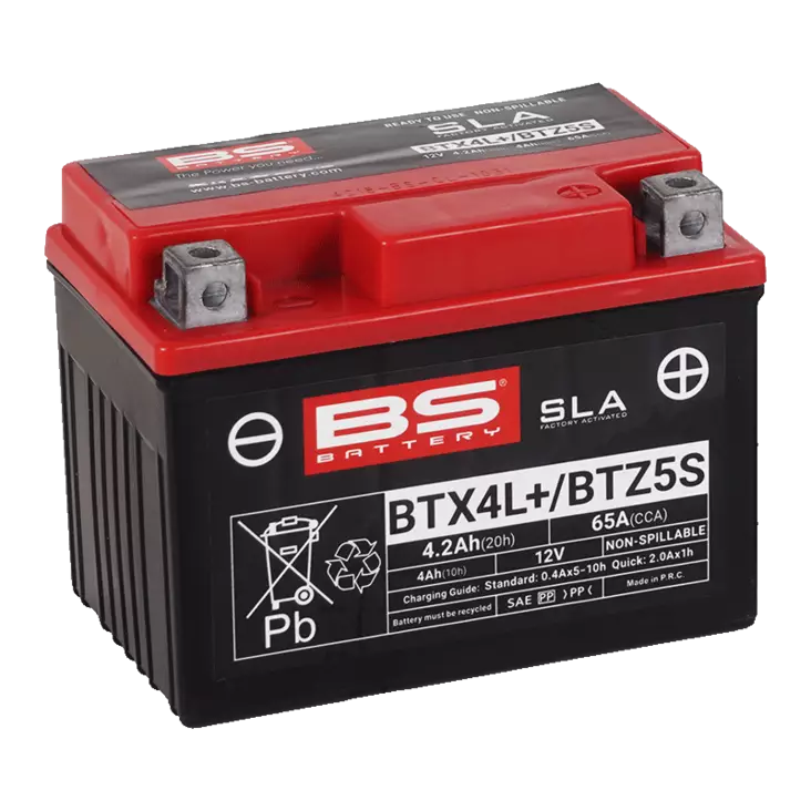 BS Battery SLA-akku BTX4L+/BTZ5S (FA), suljettu ja käyttövalmis - BS akut - 140-300669 - 1