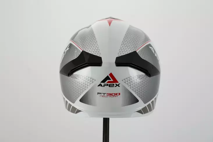 MP-kypärä APEX FT300 New York, valkoinen/harmaa/punainen - Umpikypärät - 700-25039 - 1