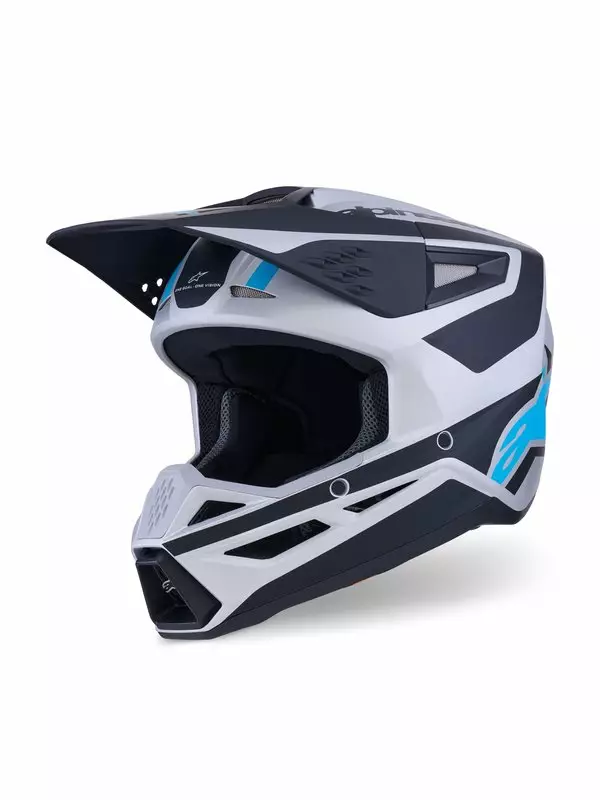 Crossikypärä Alpinestars S-M3 Heat, hopea/sininen/musta - Crossikypärät - D513789 - 1