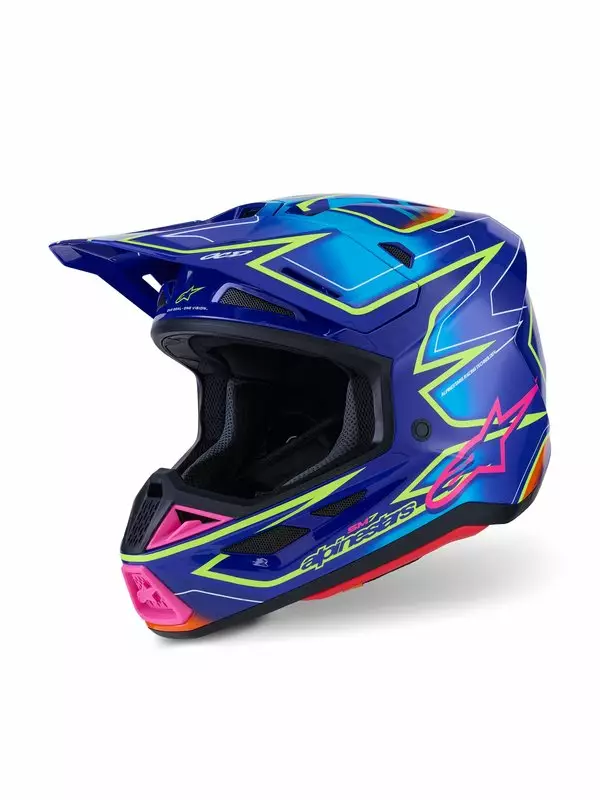 Crossikypärä Alpinestars S-M7 Cast, sininen/pinkki/fluo keltainen - Crossikypärät - D513809 - 1