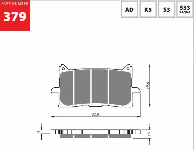 GOLDFREN Jarrupalat 379 Ceramic carbon AD - Mönkijän jarrupalat - 48-12-379 - 1