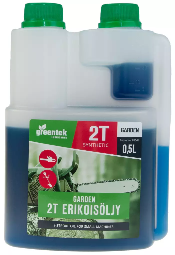 Greentek Garden 2T, 0,5L , (2-T Täyssynteettinen) - Puutarhakoneiden öljyt ja kemikaalit - 553-83049 - 1