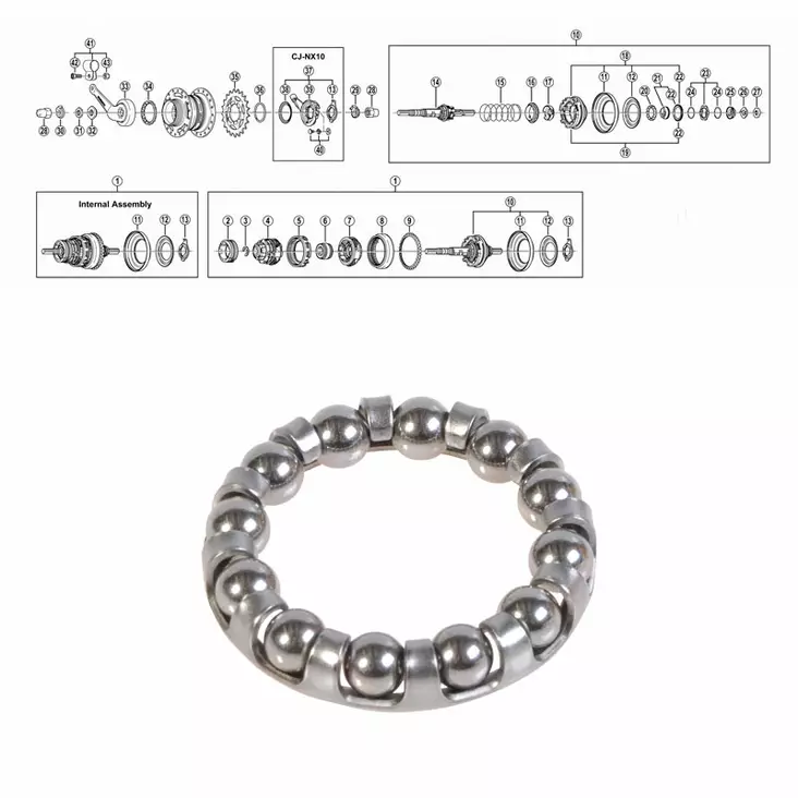 Shimano nexus 7-v (sg-7c22/25/30), kuularengas f - Polkupyörän takanapa Shimano 7-v - 64209 - 1