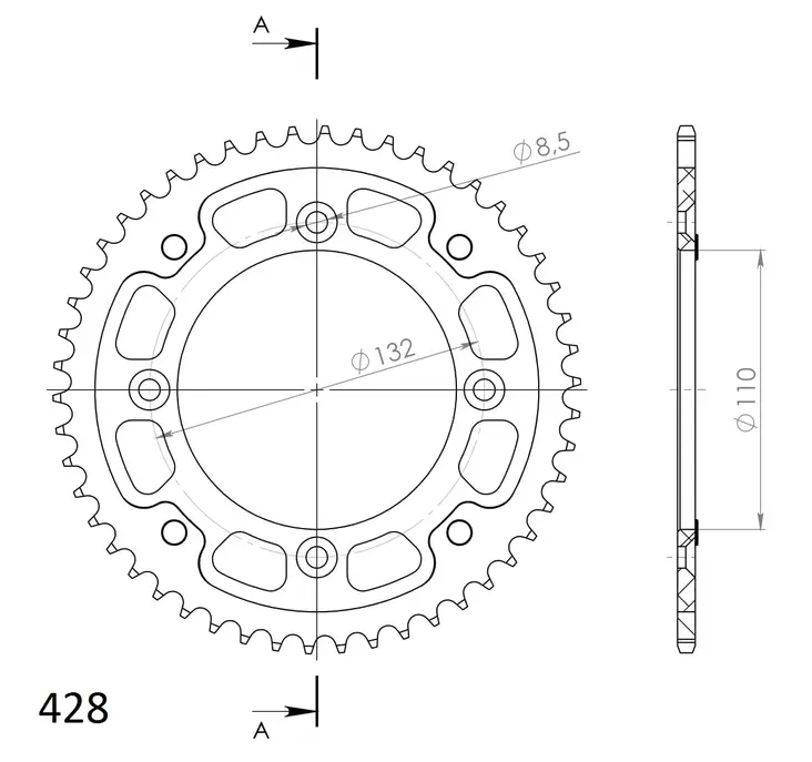Supersprox Stealth takaratas KTM SX85 Gold 50 - Crossipyörän takarattaat - 272-898-RST-50-9 - 1