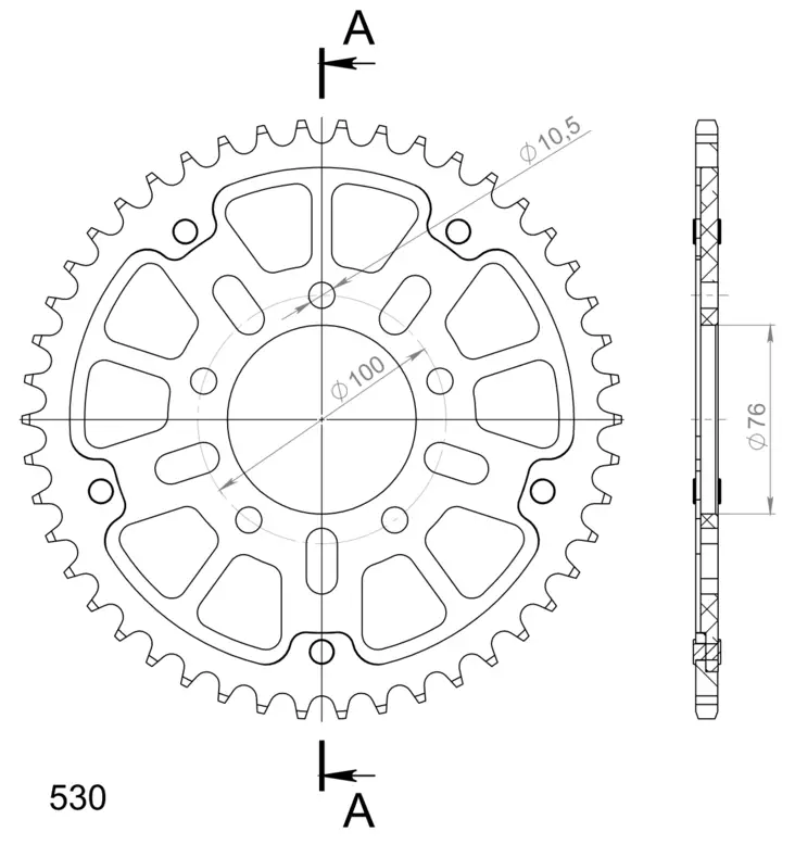 Supersprox Stealth Takaratas Kulta - Moottoripyörän takarattaat - 272-7090-RST-46-9 - 0