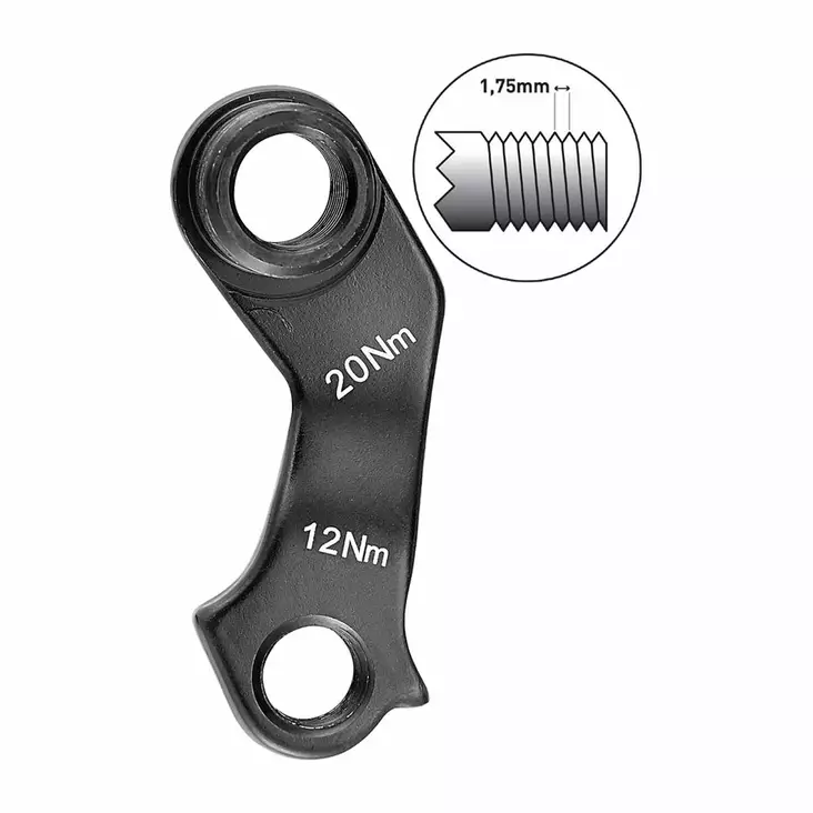 Takavaihtajan korvake marwi, gh-199, ktm, 12 mm läpiakseli, kierre 1.75. - Polkupyörän korvakkeet - GH-199 - 2