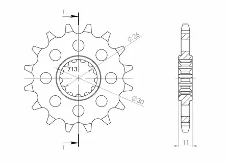 JT eturatas 1591.16RB OEM Rubber Cushioned - Moottoripyörän eturattaat - 27-1-1591-16-RB - 1