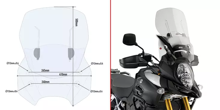 Givi Specific sliding wind-screen, Suzuk - Moottoripyörän tuulisuojat - 323-AF3105B - 1