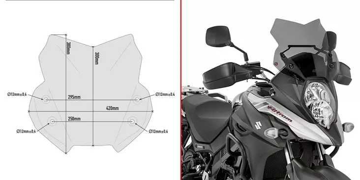 GIVI SPOILER SUZUKI DL650 VSTROM'17 - Moottoripyörän tuulisuojat - 323-D3112B - 1