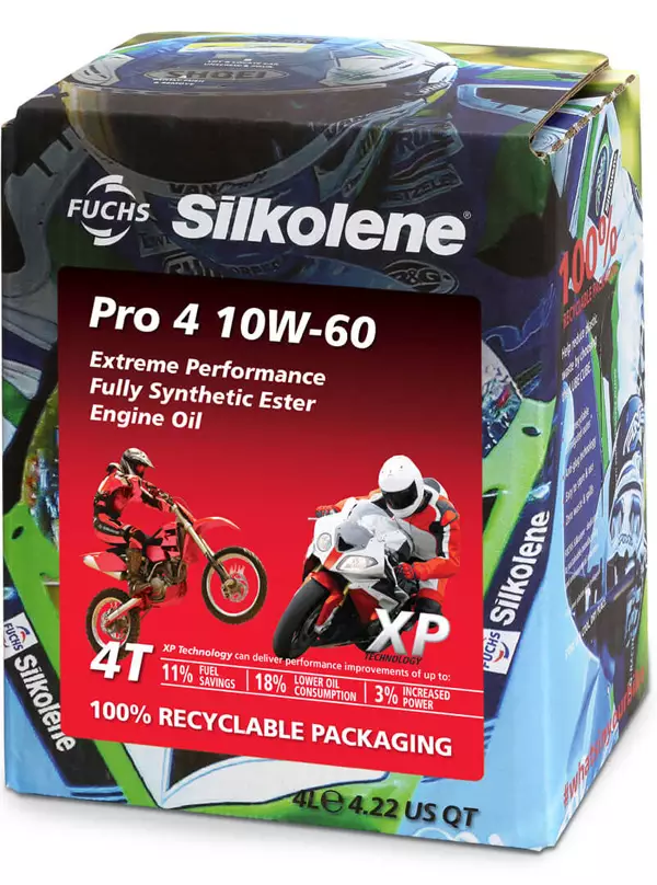 Silkolene Pro 4 10W-60 XP 4L CUBE - 4-T Moottoriöljyt - 551-120-004C - 1