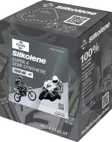 Silkolene Super 4 10W-40 4L CUBE - 4-T Moottoriöljyt - 551-104-004C - 2