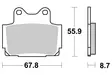 SBS Jarrupalat Ceramic 570HF - Moottoripyörän jarrupalat - 23-570HF - 1