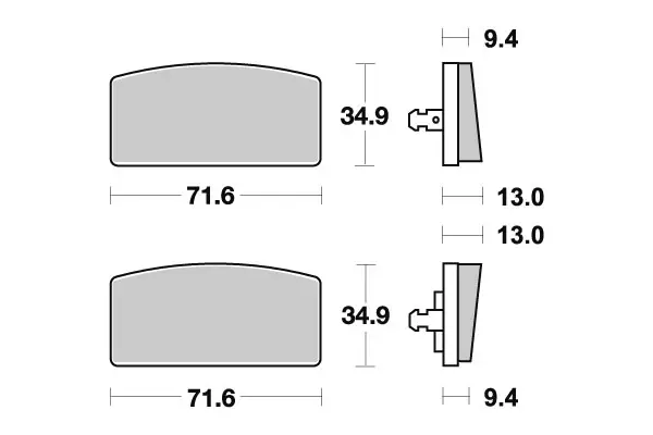 SBS Jarrupalat Ceramic 520HF - Moottoripyörän jarrupalat - 23-520HF - 1