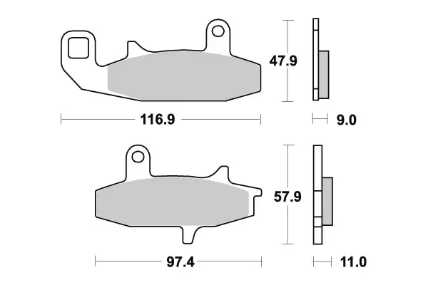 SBS Jarrupalat Ceramic 626HF - Moottoripyörän jarrupalat - 23-626HF - 1