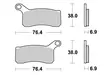 SBS Jarrupalat Racing Sintered 866RSI - Moottoripyörän jarrupalat - 23-866RSI - 1