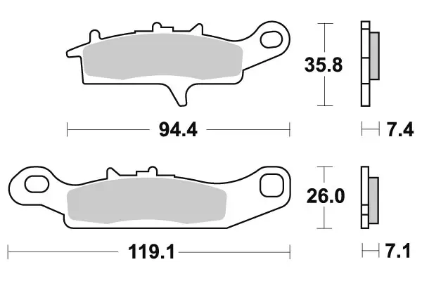 Sbs Jarrupalat Sintered Offroad - Moottoripyörän jarrupalat - 23-801SI - 1