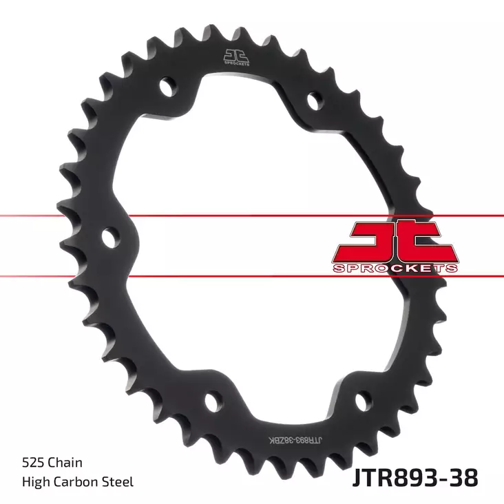 JT Takaratas ZBK - Musta Zinc JTR893.38ZBK - Crossipyörän takarattaat - 274-R893-38ZBK - 1