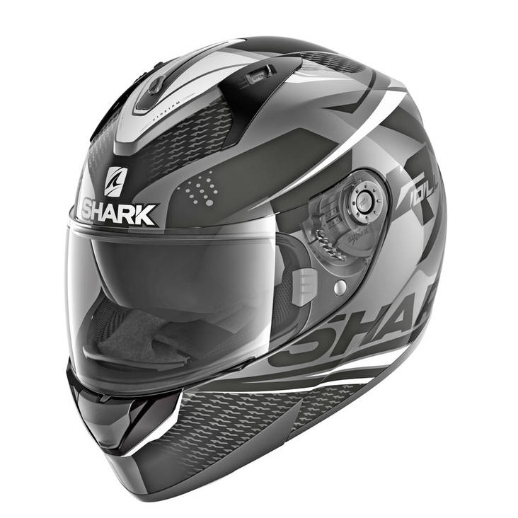 Moottoripyöräkypärä Shark Ridill Stratom, mattaharmaa/valkoinen - Umpikypärät - HE0542EAKW-L - 1