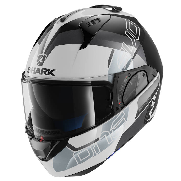 Shark Evo-One 2 Slasher avattava kypärä, valkoinen/musta/hopea - Avattavat- ja avokypärät - HE9714EWKS-L - 1