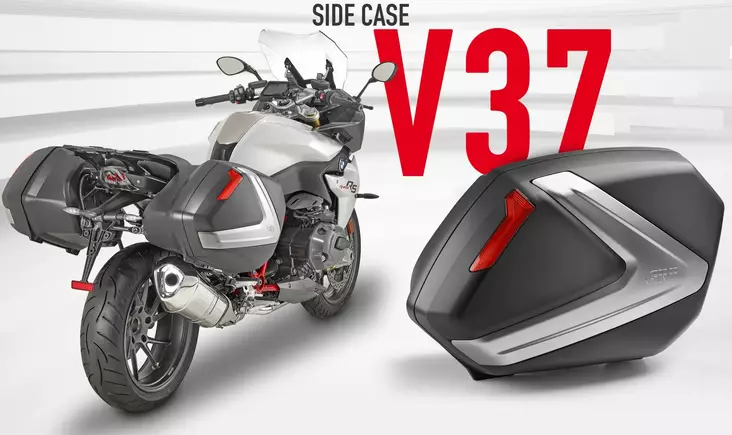 Givi V37 monokey 37lt laukkupari musta sivupaneeli - Moottoripyörän sivulaukut - 321-V37N - 1
