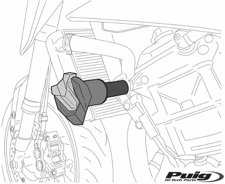 Puig Crash Pads R19 Yamaha Mt09 21' C/Black - Moottoripyörän crashpadit - 33-20669N - 1