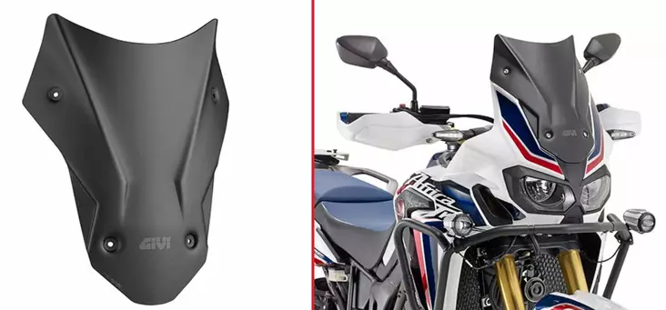 Givi Matala tuulilasi, mattamusta, 40x31 cm, Honda CRF1000L Africa Twin (2016-2019) - Moottoripyörän tuulisuojat - 323-D1144BO - 1