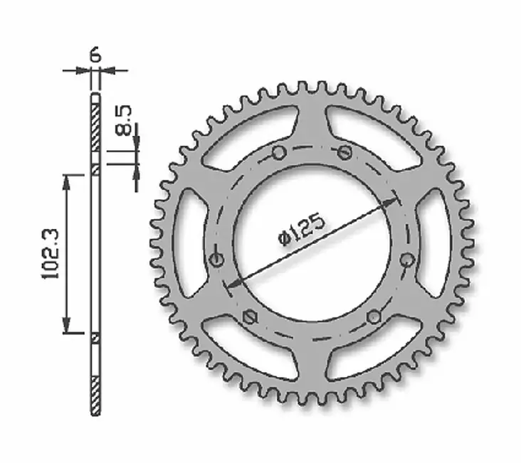 Forte Takaratas 58 ham. (420), Ø105mm, Pun. Alu., Aprilia / Derbi / Drac / Rieju - Mopon takarattaat - 27-70477P - 1