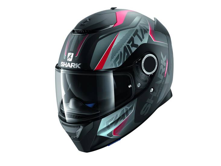 MP-kypärä Shark Spartan Karken, musta/harmaa/punainen - Umpikypärät - HE5049EKRA-XS - 1