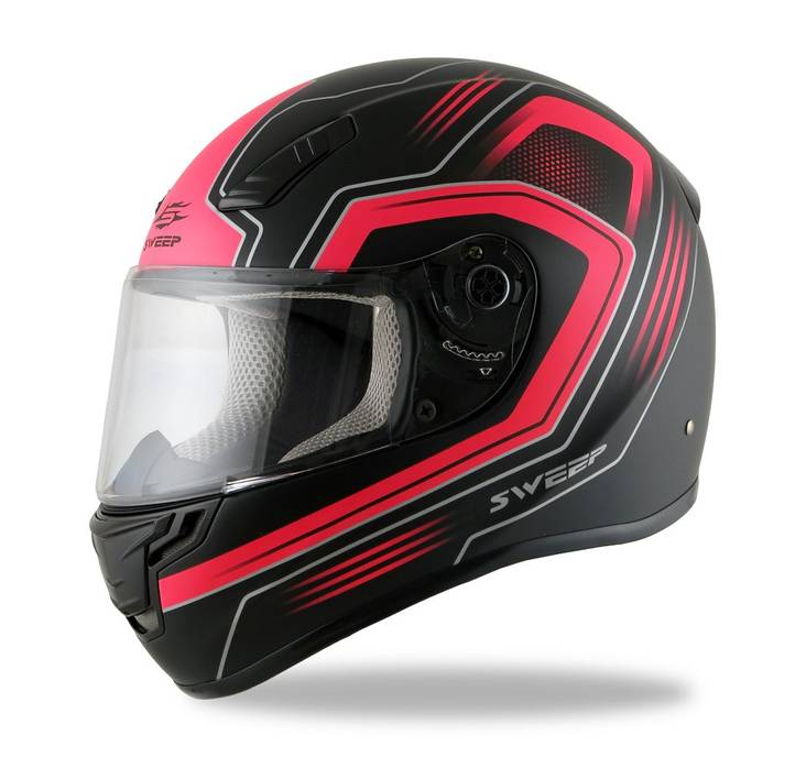 Moottoripyöräkypärä Sweep GTX Linear, musta/punainen - Umpikypärät - SHGTXLI-01-XS - 1