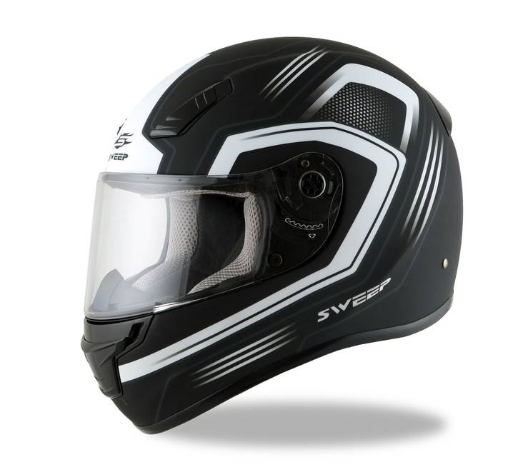 Moottoripyöräkypärä Sweep GTX Linear, musta/valkoinen - Umpikypärät - SHGTXLI-02-XS - 1