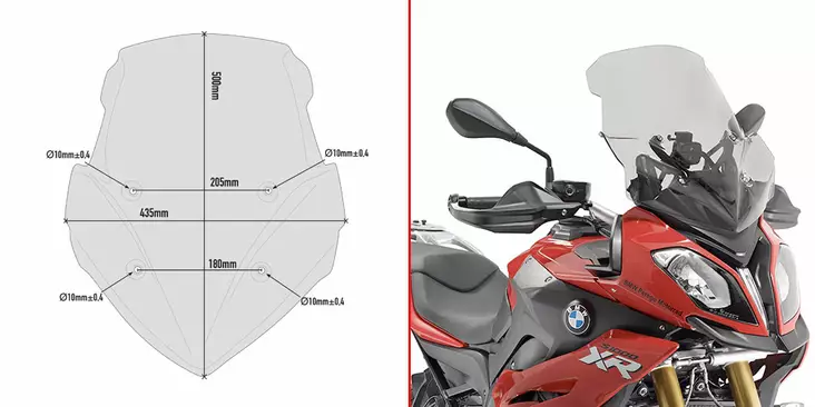 GIVI SPOILER BMW S1000XR (15-16) - Moottoripyörän tuulisuojat - 323-D5119S - 1