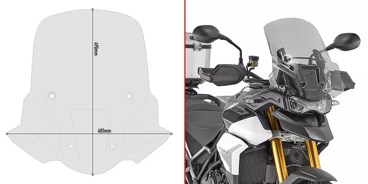 GIVI SPOILER T.TIGER 900 2020 FUME' - Moottoripyörän tuulisuojat - 323-D6415S - 1