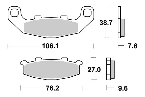 SBS Jarrupalat Sintered Taakse 615LS - Moottoripyörän jarrupalat - 23-615LS - 1