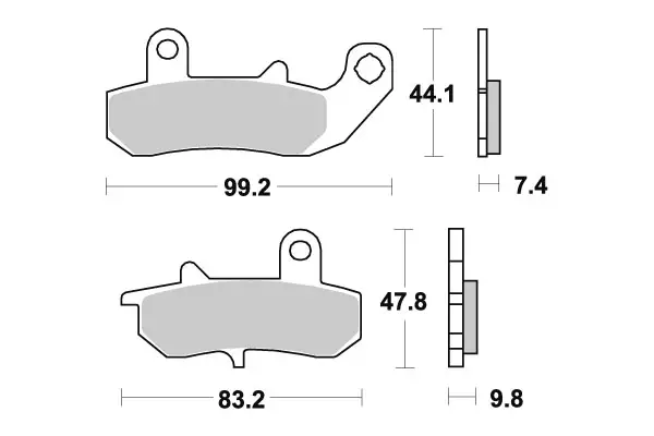 SBS Jarrupalat Sintered Taakse 635LS - Moottoripyörän jarrupalat - 23-635LS - 1