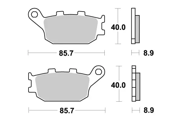 SBS Jarrupalat Sintered Taakse 657LS - Moottoripyörän jarrupalat - 23-657LS - 1